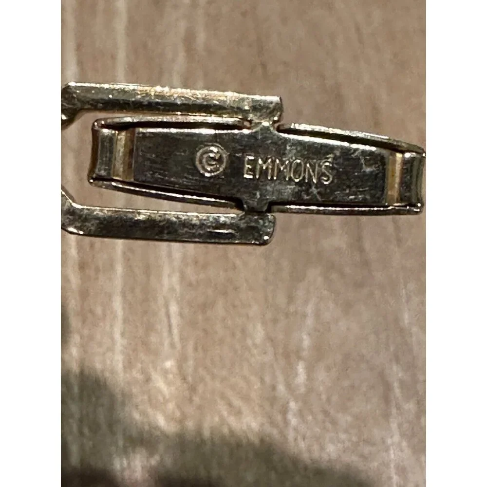 Vintage Emmons Cufflinks Tie Tack Pin Black Onyx gold tone Mid Century Wedding